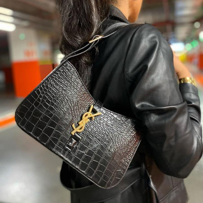 YSL BLACK PREMIUM LEATHER HAND BAG WITH OG BOX