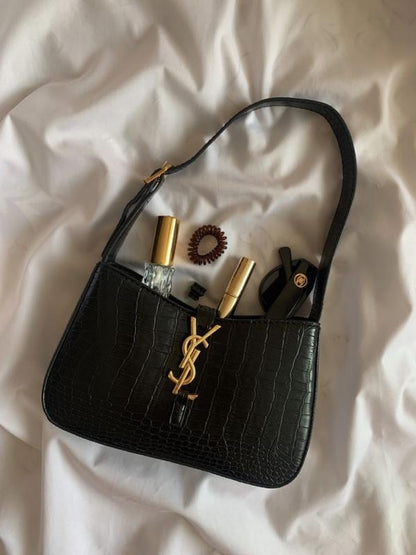 YSL BLACK PREMIUM LEATHER HAND BAG WITH OG BOX