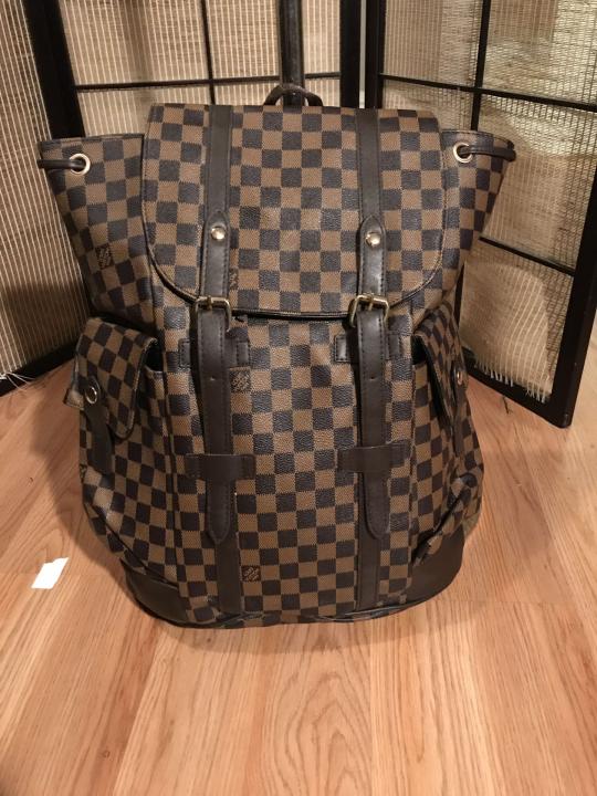 LouisVuitton new canvas flap shoulder strap adjustable backpack with dust cover