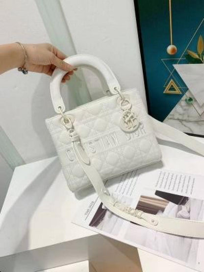 Christian Dior D-Lite Cannage Ultra Matte Handbag With Box DustBag SlingBelt