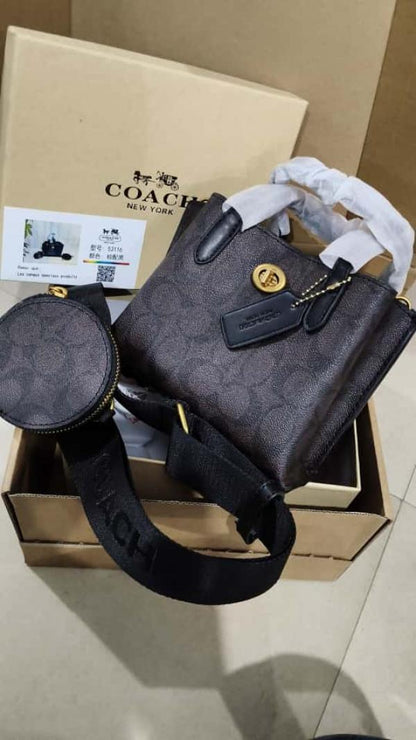 Coach Willow Pochette Crossbody Bag With Box Dustbag Slingbelt Coinpouch