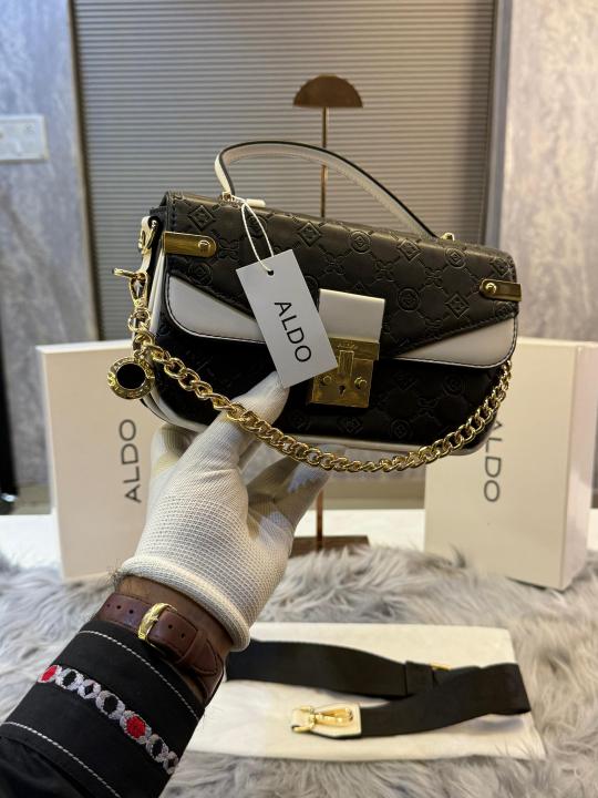 Aldoo Bone DALLANNA&amp;Logo Medium Cross Body Bag with box