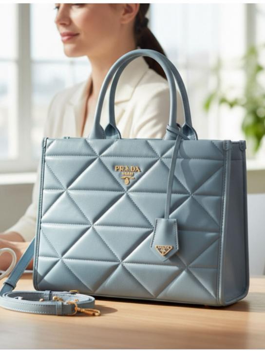 Praada leather symbole tote bag with dust cover &amp; dust bag