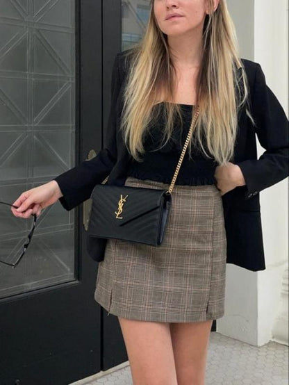 Ysl Envelope Bag White Gold With Original Box &amp; Dust Cover