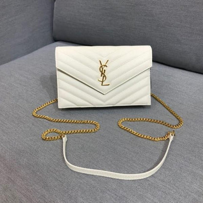 Ysl Envelope Bag White Gold With Original Box &amp; Dust Cover