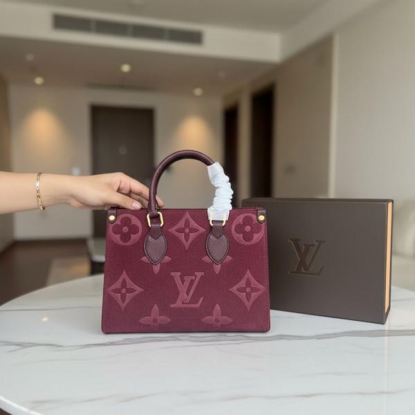 Louiis Vuittion On The Go Medium Tote Bag With Box Dustbag Bill