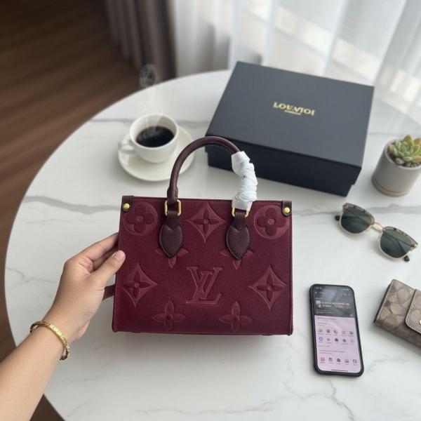 Louiis Vuittion On The Go Medium Tote Bag With Box Dustbag Bill
