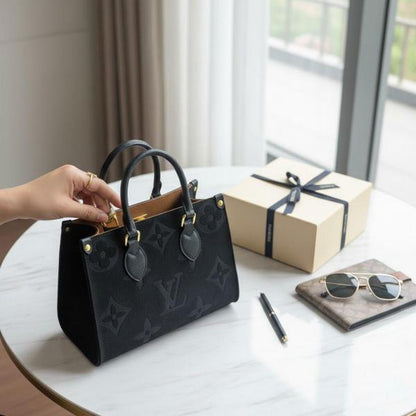 Louiis Vuittion On The Go Medium Tote Bag With Box Dustbag Bill
