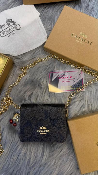 Coachh wallet charm premium quality with box