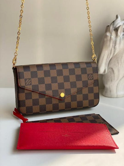 Louiis Vuiitton Pochette Felicie Monogram Empreinte Leather Purse Handbags Bag