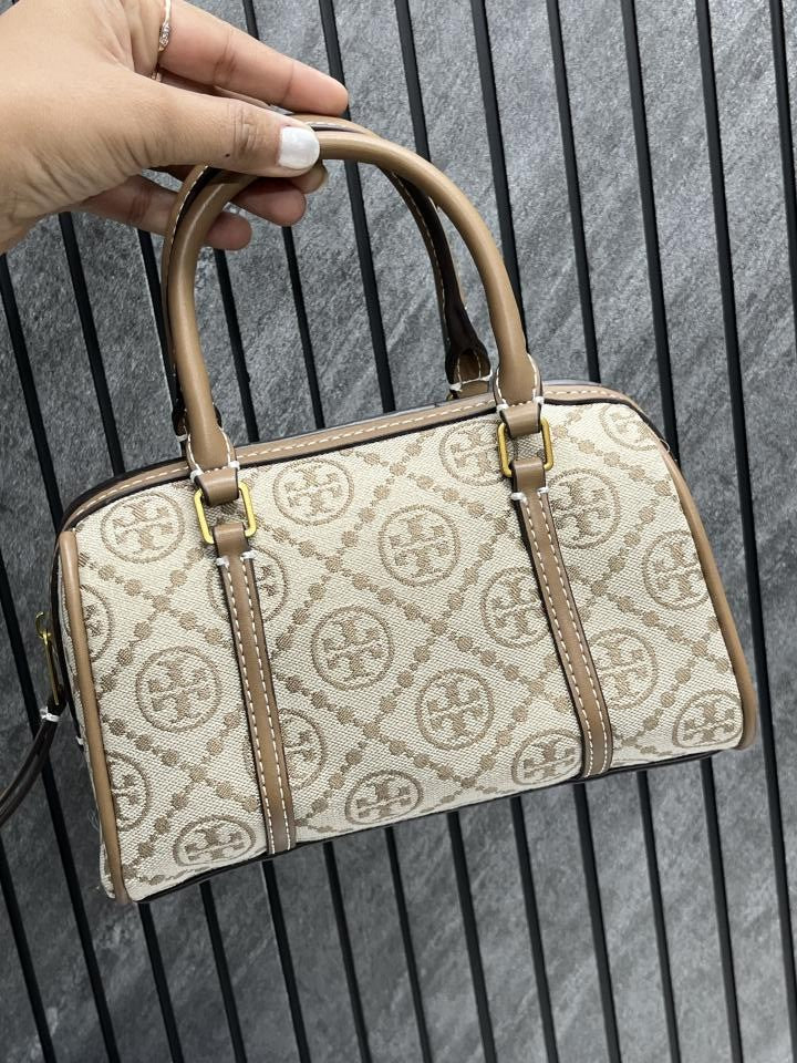 Torry burch monogram barrel bag premium quality with og box