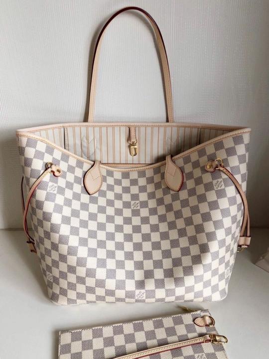 LOUIIS VUTTION NEVERFULL chex PATTERN PREMIUM QUALITY WITH OG BOX