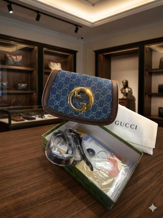 Guccii blondie top handle sling bag with box with sling belt