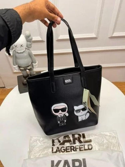 Karll Lagerfeld Embossed Logo Tote Para Mujer Original With Dust Bag