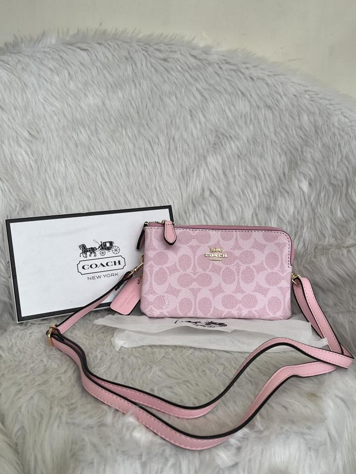 Coacch Dual Zip Wristlet Sling Bag With Original Box &amp; Dustcover Packingh