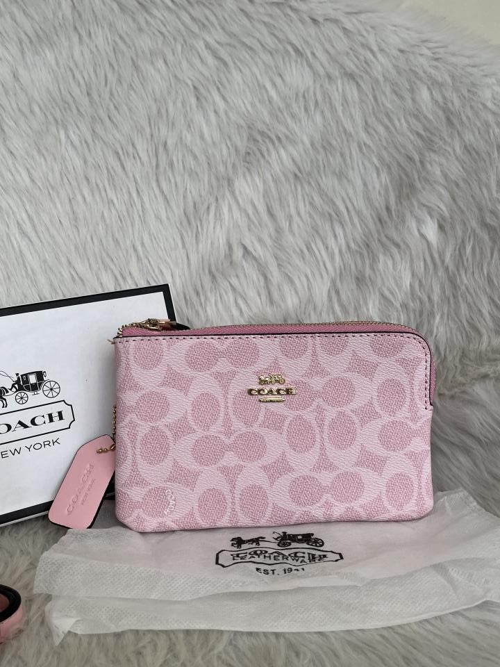 Coacch Dual Zip Wristlet Sling Bag With Original Box &amp; Dustcover Packingh