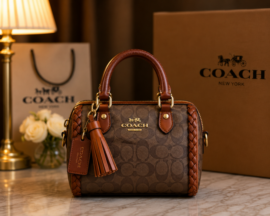 Coachh Rowan Mini Braided Crossbody Bag With premium quality box