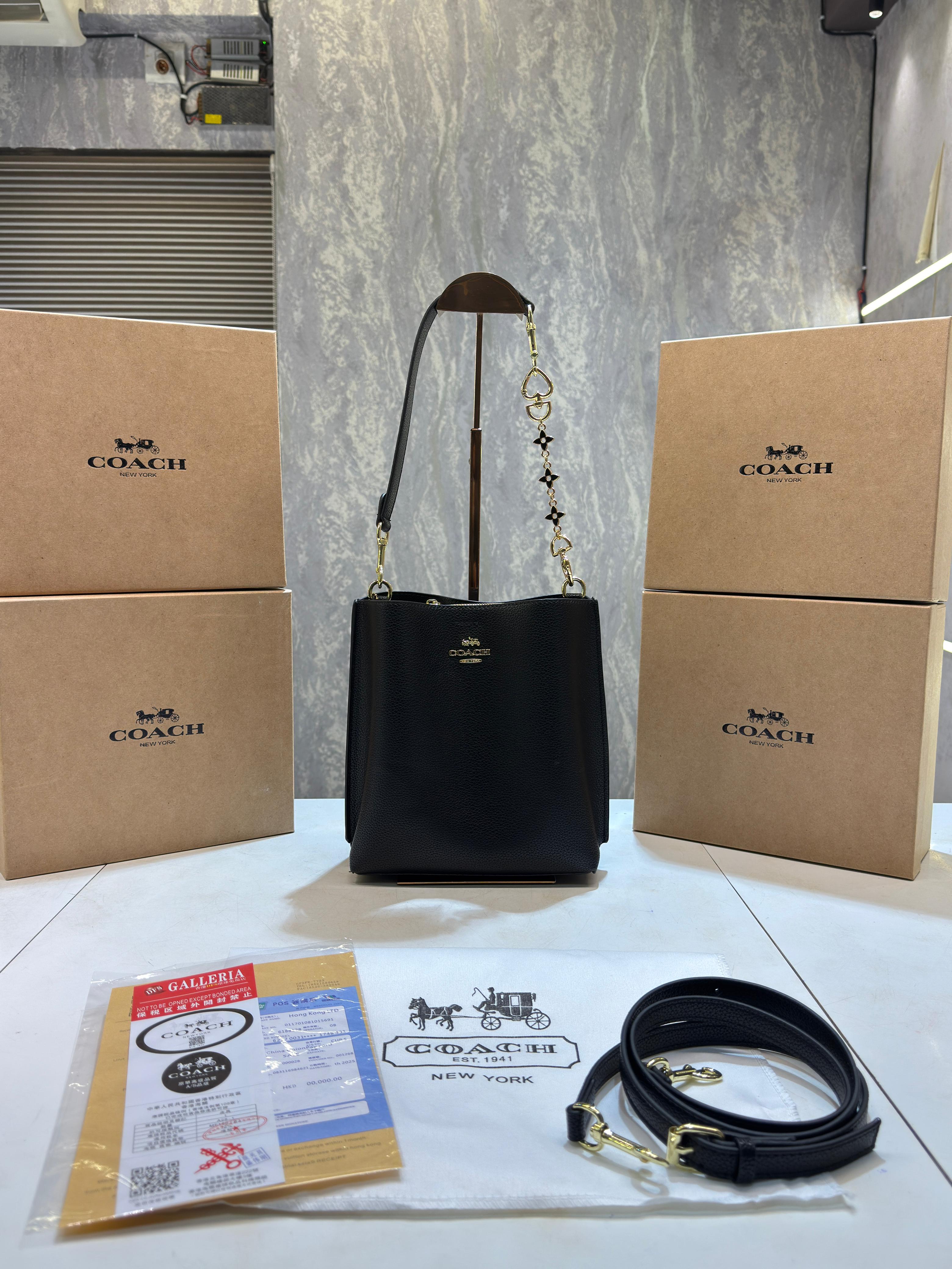 Coach mollie signature bucket bag with extra long sling and carry bag