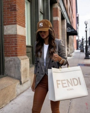fendi roma plain ladies trendy leather handbag