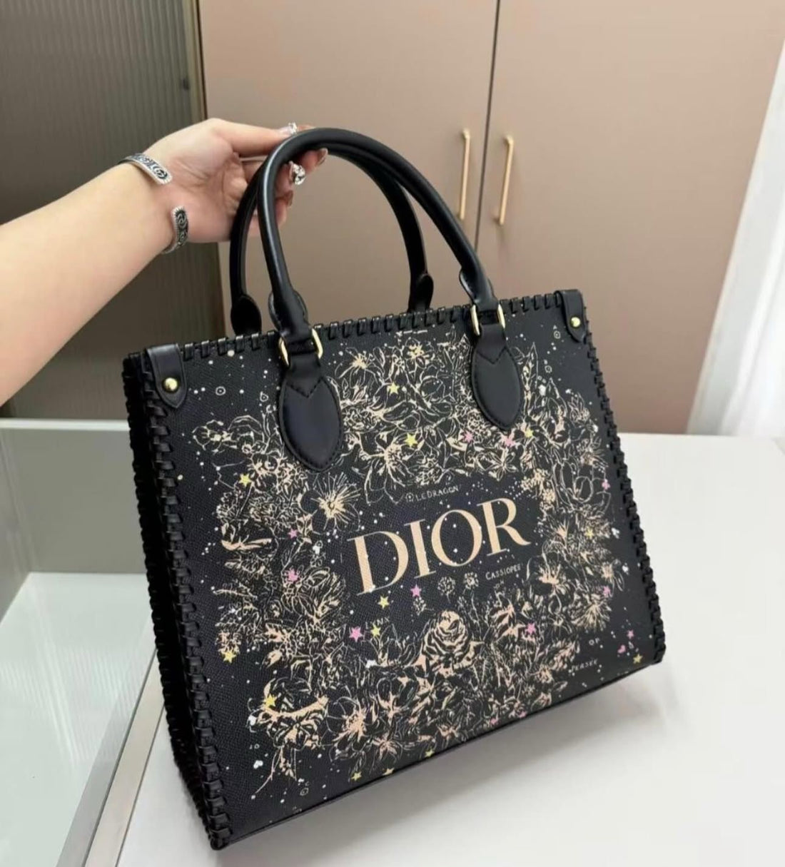 CHRISTIAN DIOR BRAIDED TOTE BAG WITH BOX