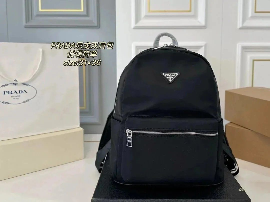 Prada water resistant nylon fabric backpack
