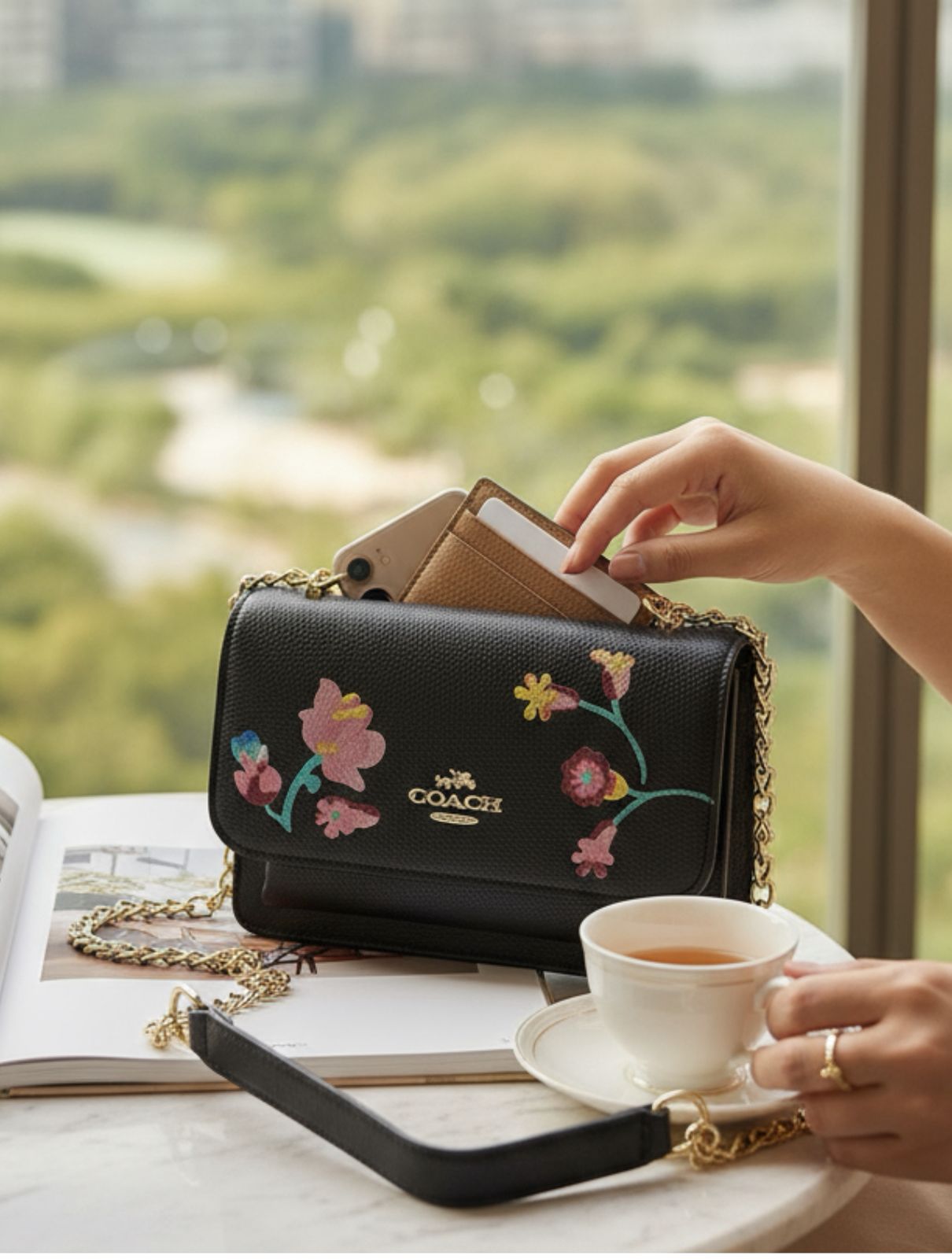 Coach Klare Floral Crossbody In Signature Canvas Bag With OG Box &amp; Dust Bag