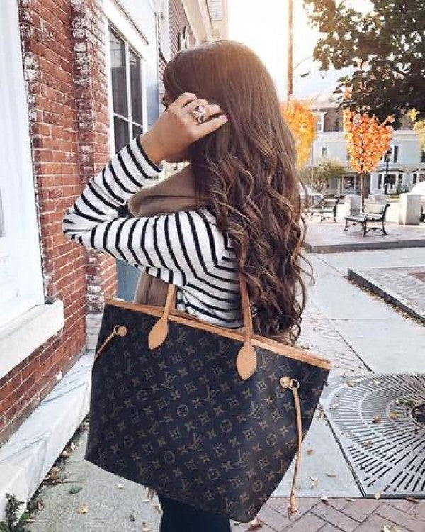 LOUIIS VUTTION NEVERFULL chex PATTERN PREMIUM QUALITY WITH OG BOX