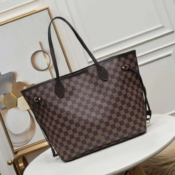 LOUIIS VUTTION NEVERFULL chex PATTERN PREMIUM QUALITY WITH OG BOX