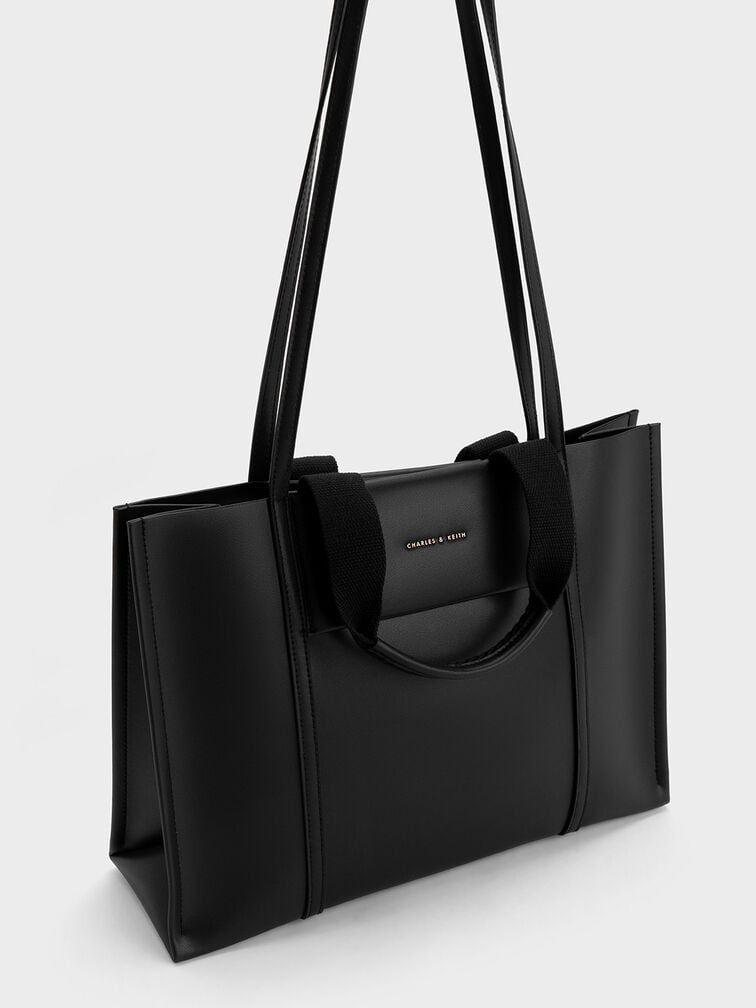 Charles keith mini shalia tote bag black