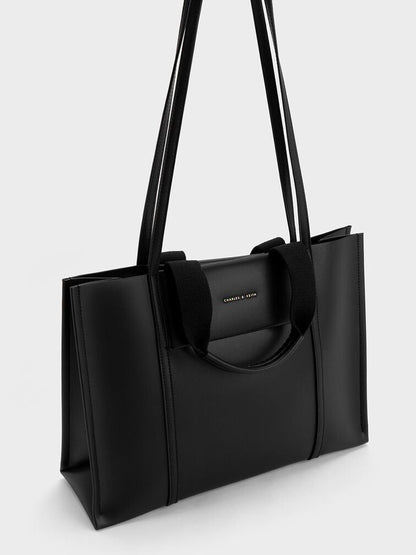 Charles keith mini shalia tote bag black