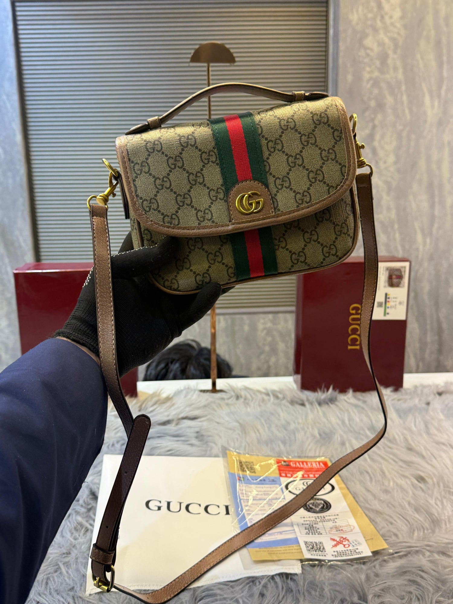 Gucci Ophidia GG shoulder bag with og box
