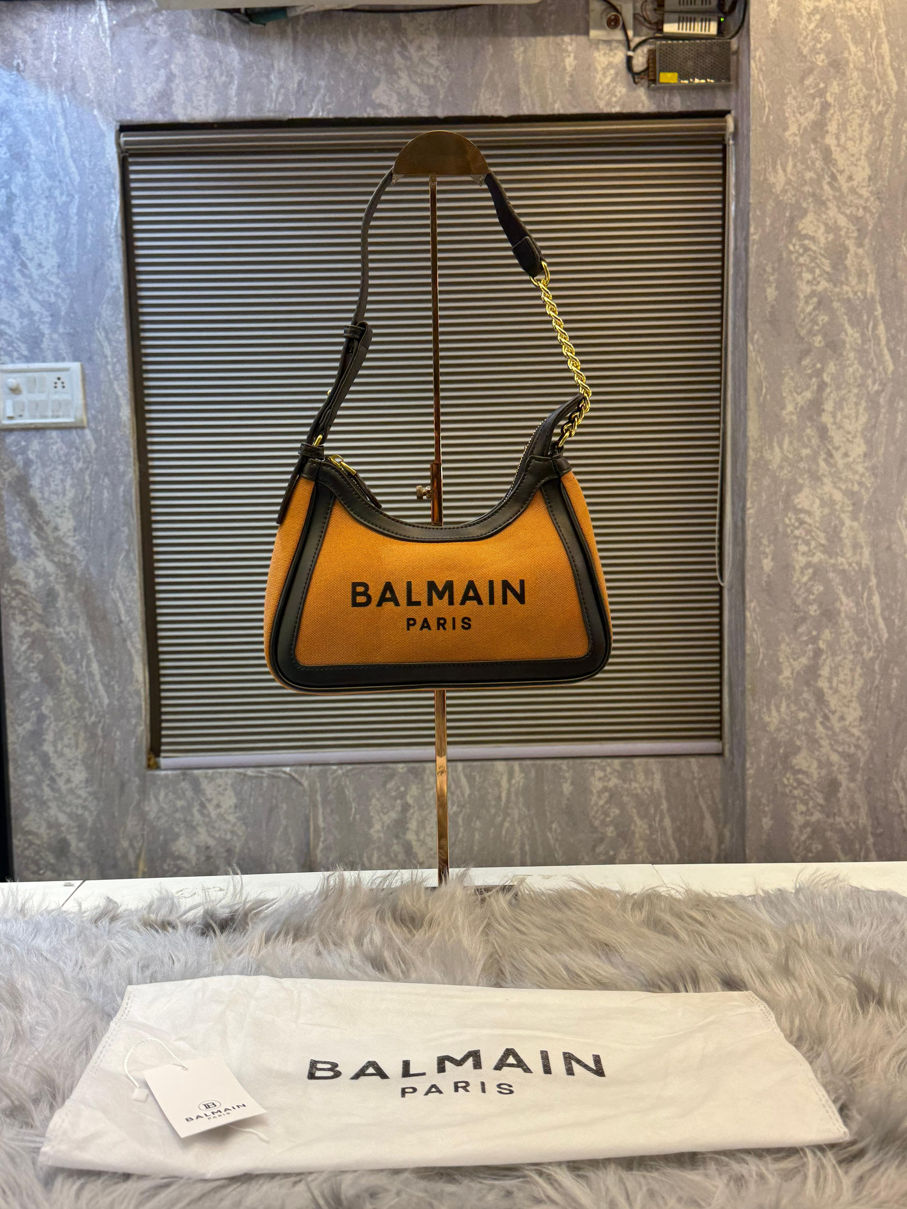 BALMAIN B ARMY LOGO PRINT SHOULDER BAG WITHOUT BOX