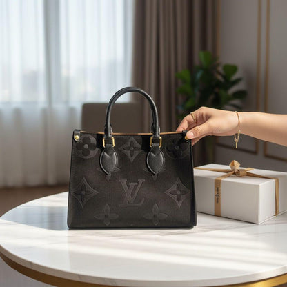 Louiis Vuittion On The Go Medium Tote Bag With Box Dustbag Bill