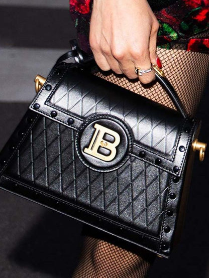 ballmain buzz dynasty black leather stachelbag with ogbox accessories