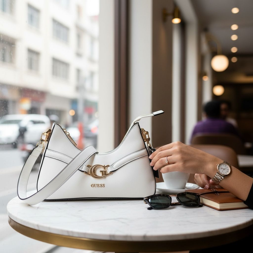 GUEESS DEA TOP ZIPPER SHOULDER BAG WITH BOX