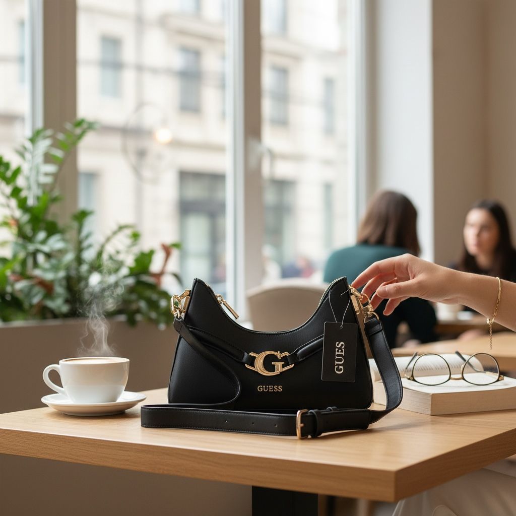GUEESS DEA TOP ZIPPER SHOULDER BAG WITH BOX