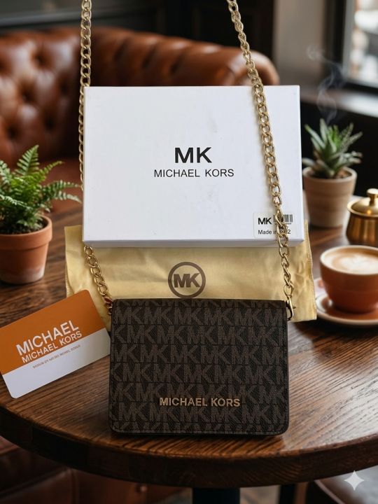 Miichael Kors Chain Wallet With Original Box Dust Cover