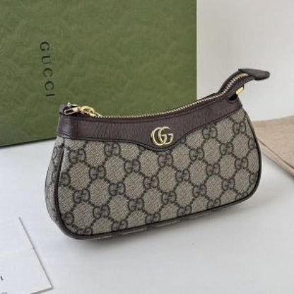 Guccii Ophidia Mini Canvas Chain Shoulder Bag With Double Box