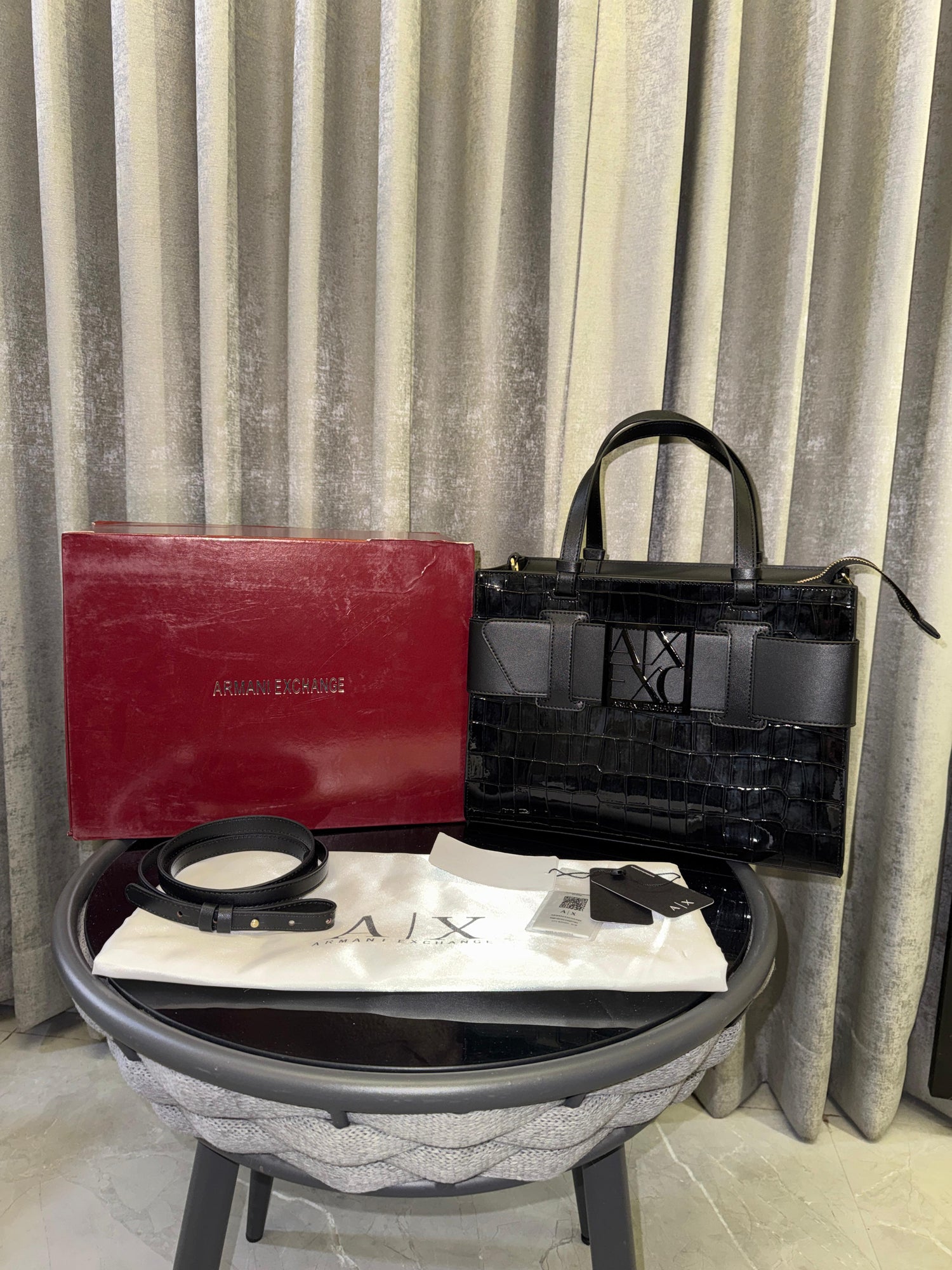 Armanii Large Satchel Bag With Original Box Dust Cover