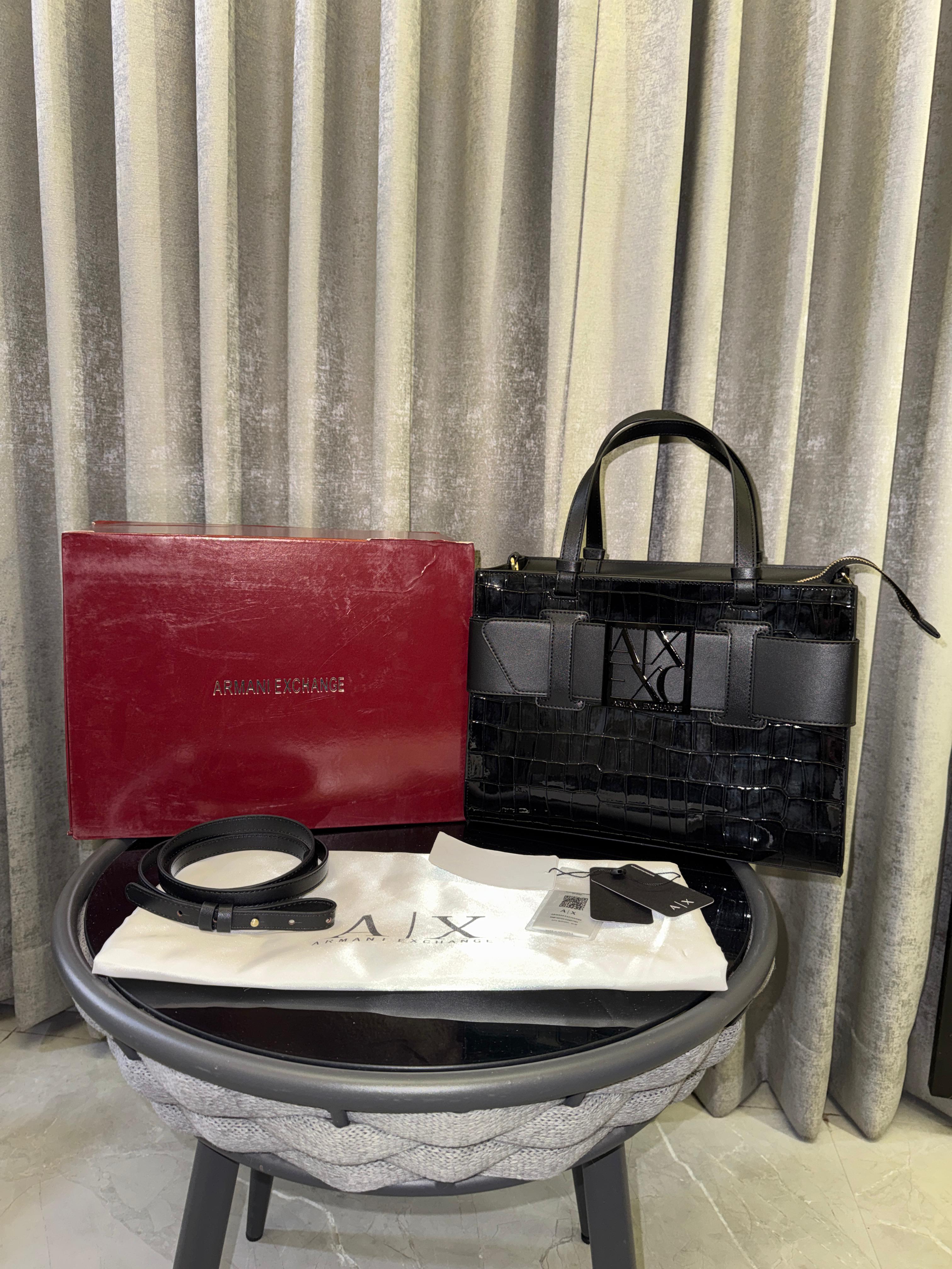 Armanii Large Satchel Bag With Original Box Dust Cover