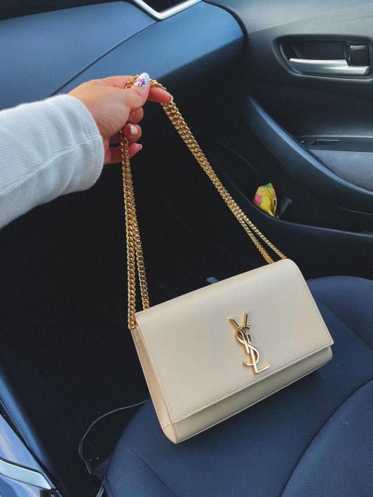 Saiint Laurent Small Shoulder Bag gold tone logo