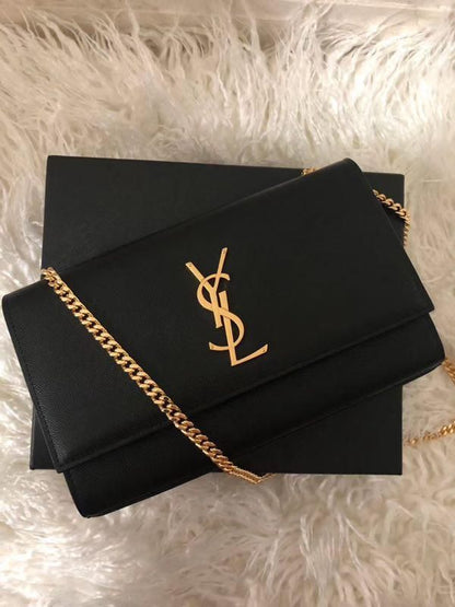 Saiint Laurent Small Shoulder Bag gold tone logo