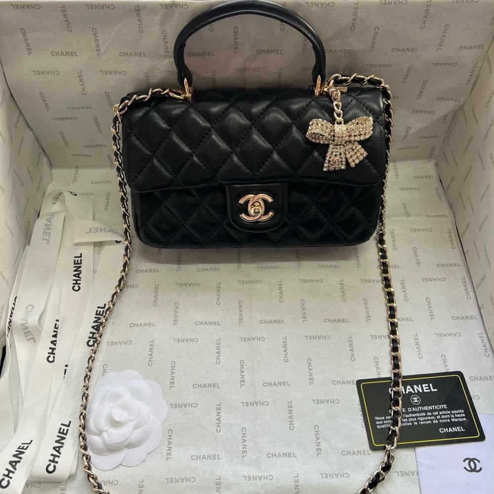 chanell Mini Flap bow charm Bag with box premium quality