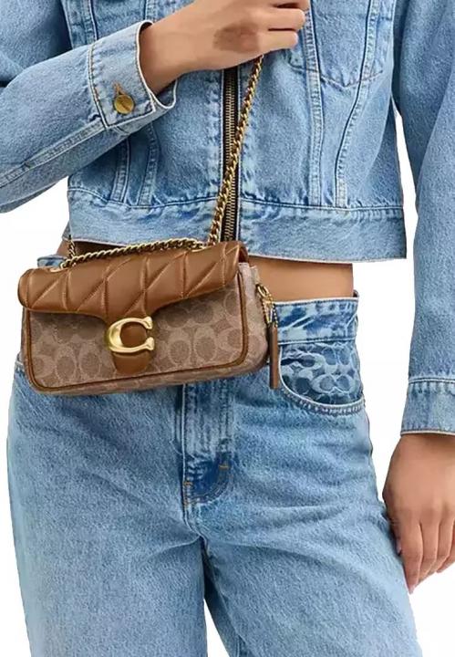 coacch georgie flower daisy embroidery tabby shoulder bag with box