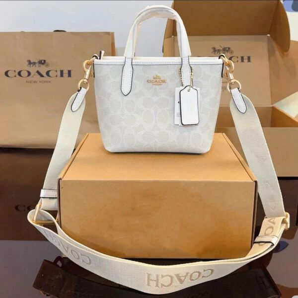 Coacch city mini tote bag in signature canvas bag with box premium quality