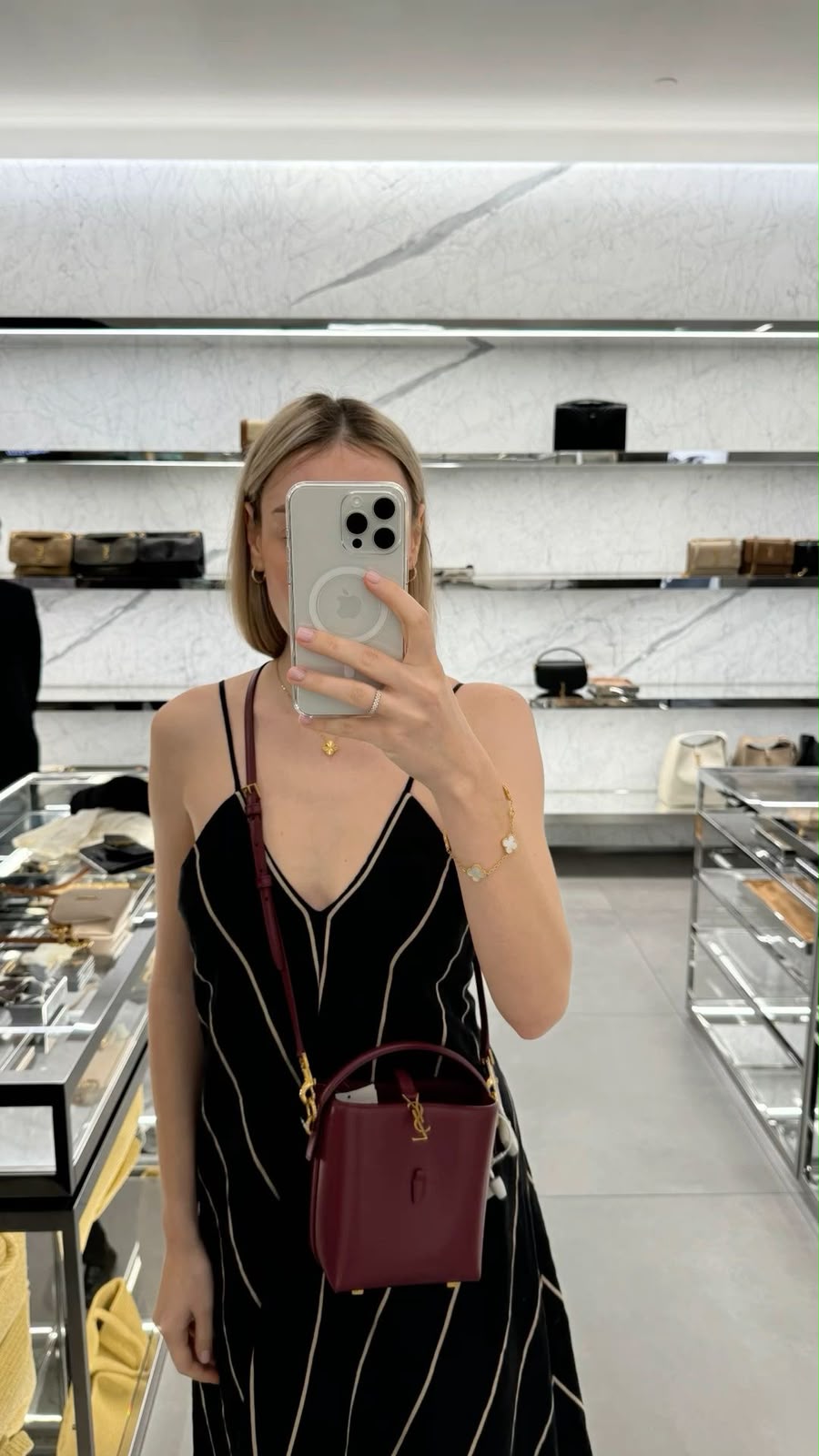 saiint laurrent bucket bag with og box