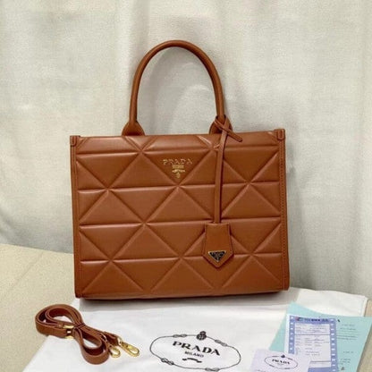 Praada leather symbole tote bag with dust cover &amp; dust bag