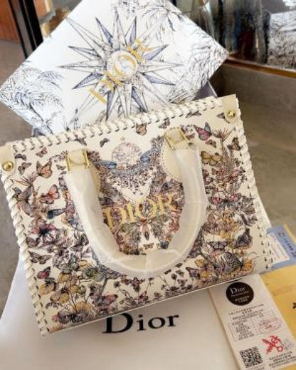 CHRIISTIAN DIORR BRAIDED TOTE BAG WITH BOX