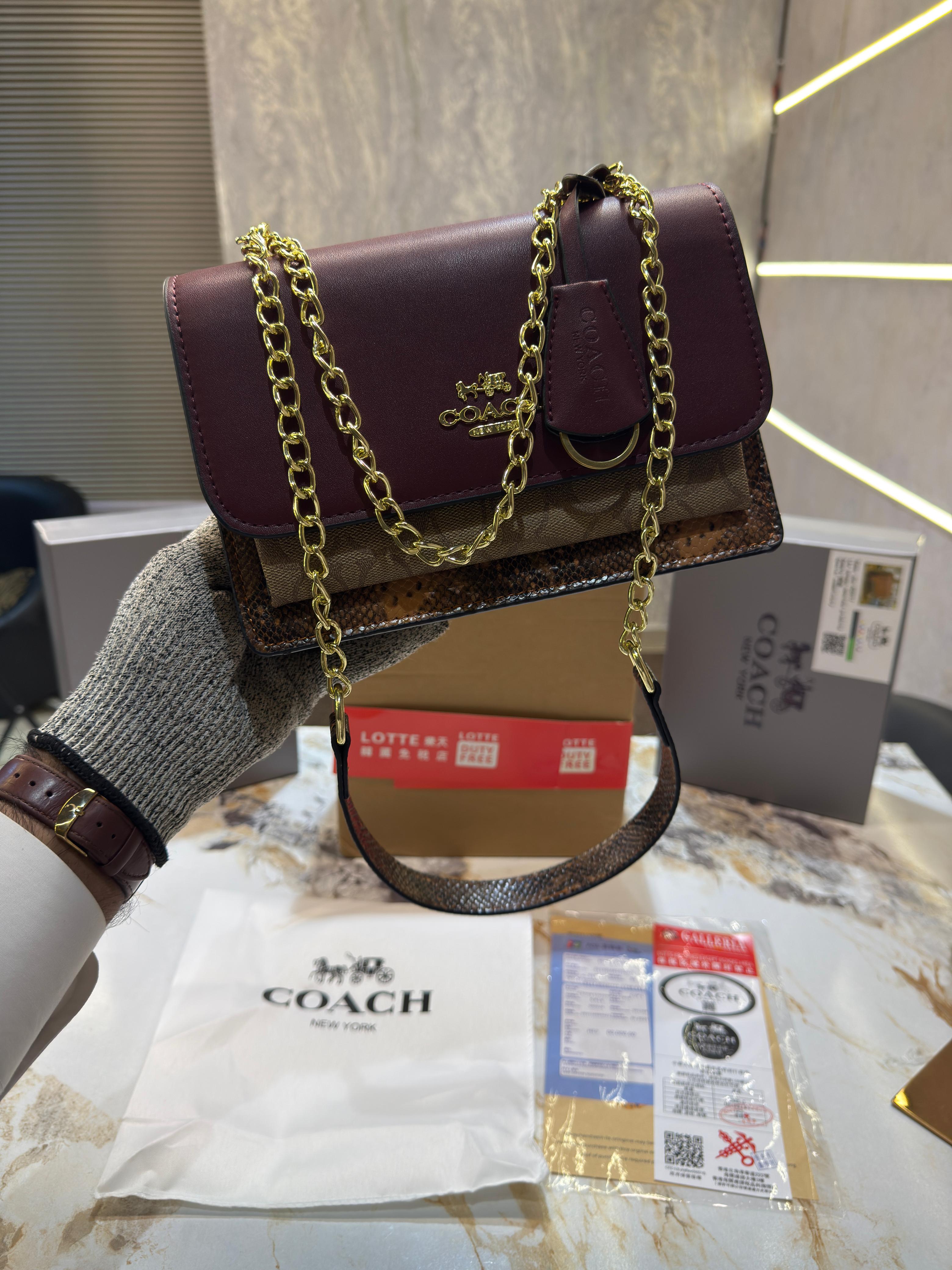 Coach klare crossbody in blocked signature canvas with dubblebox packing